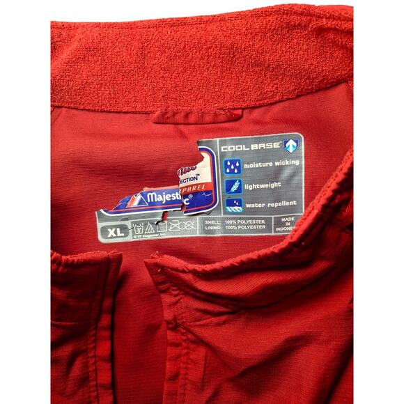 VTG Anaheim Angels Majestic Windbreaker Mens XL Red MLB Baseball 3/4 SLEEVE - Picture 8 of 13
